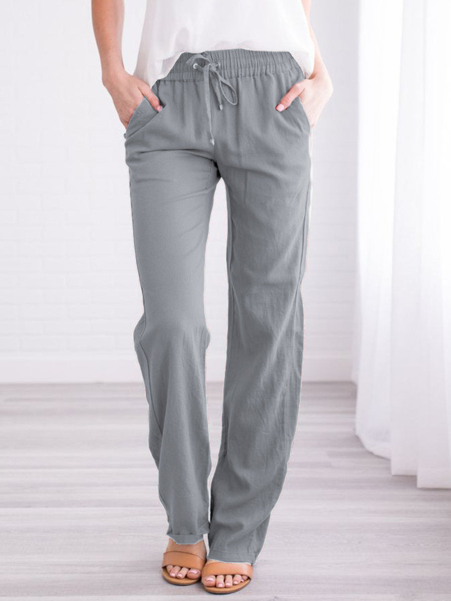 Women's Solid Color Loose Fashion Casual Trousers Pants