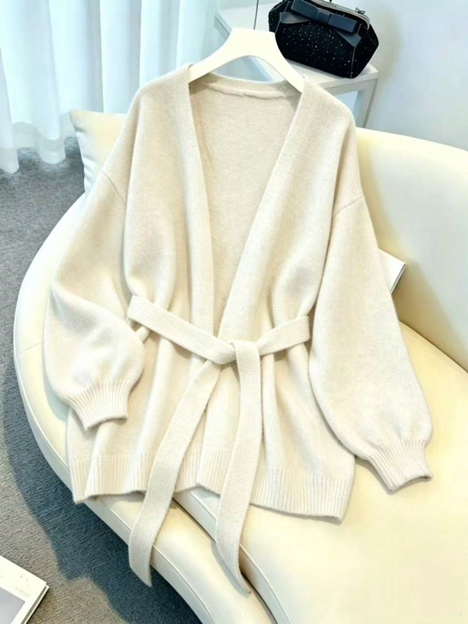 Women's Casual Knitted Loose Lazy Style Waist Trimming Women's Sweater