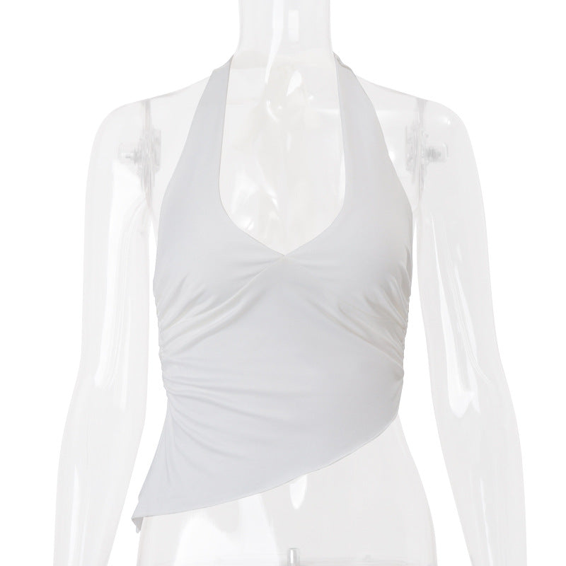 Women's Spring Sexy Hot Halter Strap Irregular Tops