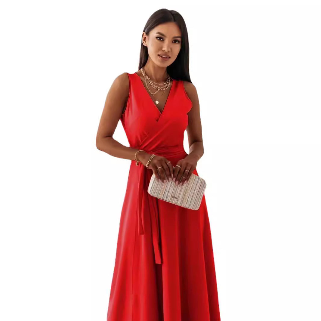 Women's Versatile Tied Party Long Dress Dresses