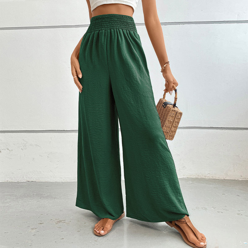 Waist Casual Simple Pure Color Elastic Pants