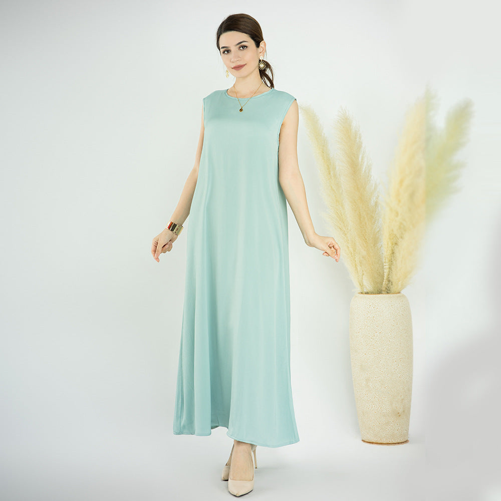 Stylish Turkish Solid Color Bottoming Dress Dresses