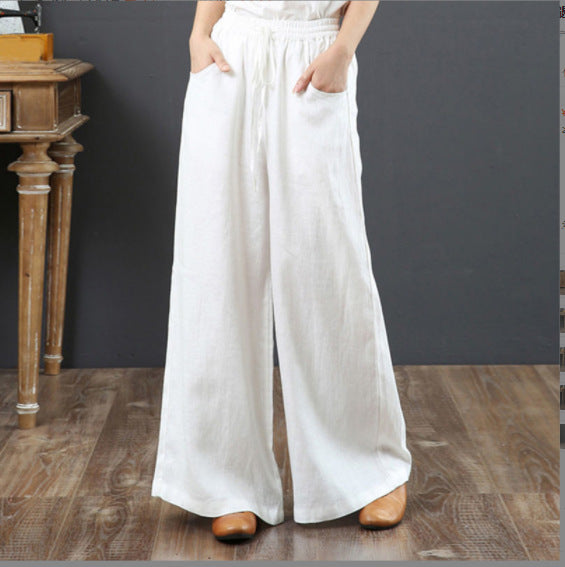 Women's Loose Fashionable Elegant Cotton Linen Trousers Pants
