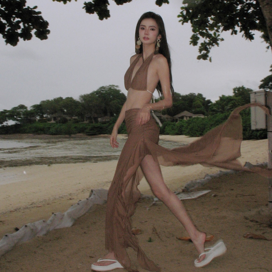 Sexy Hot Strap Backless Pattern Lace Suits