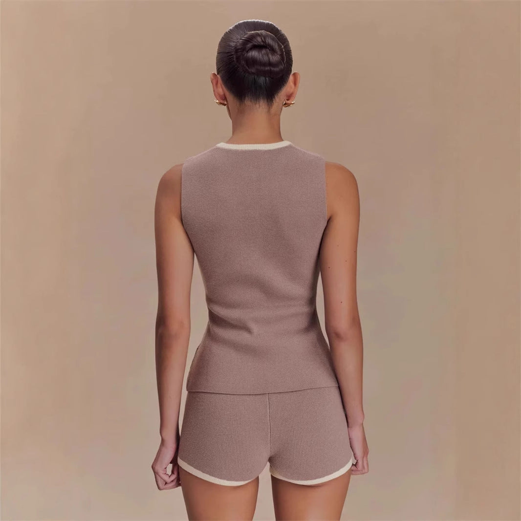 Classic Style Elegant Knitted Button French Blouses