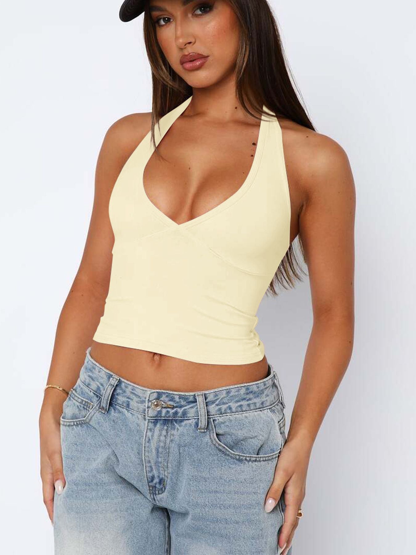 Women's Fashion Sexy Slim Fit Backless Sling Tops