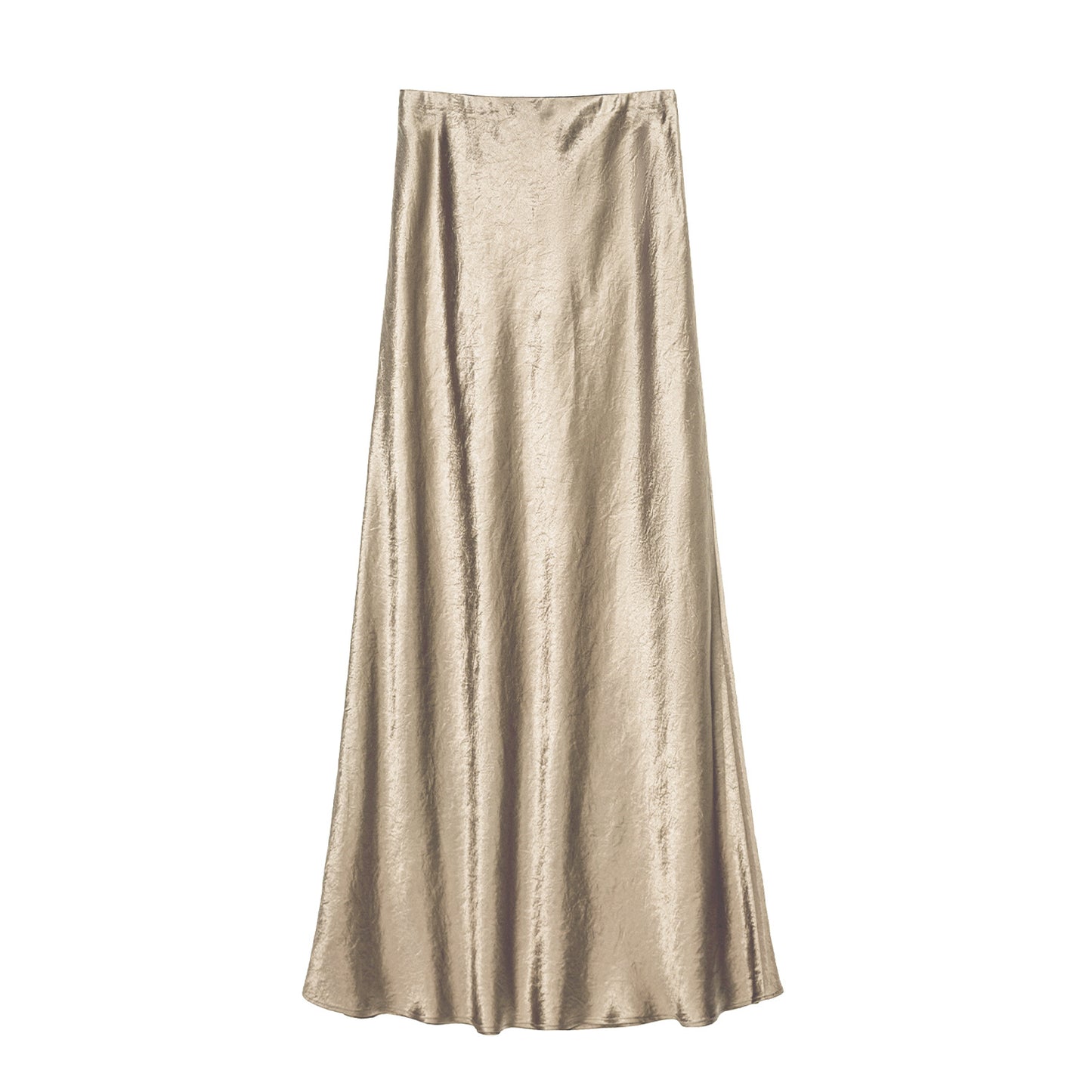 Women's Satin High Waist Elastic Hand-held Pattern Long Elegant Skirts