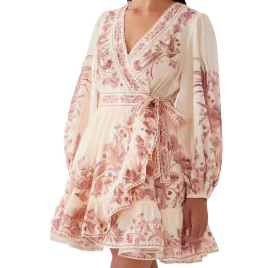 Classic Fashionable Printed Long Sleeve Dress Dresses