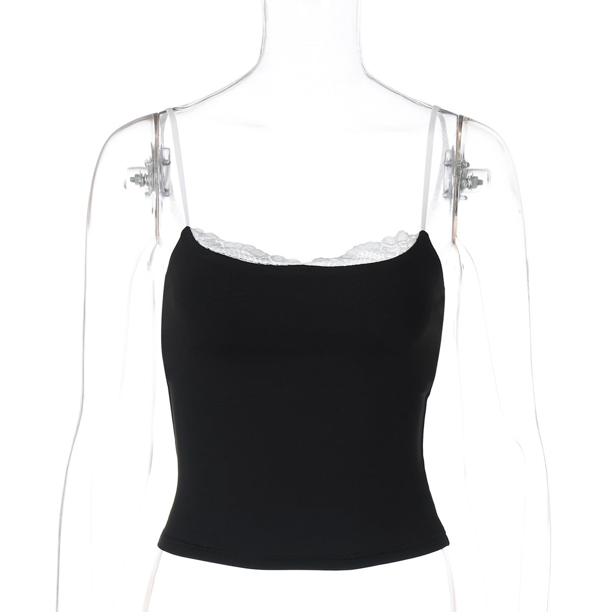Hot Style Personality Stitching Contrast Color Tops
