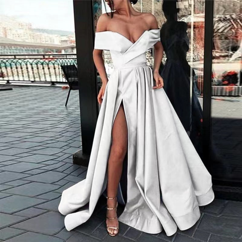 Women's Classic Dress Summer Deep Satin Evening Dresses