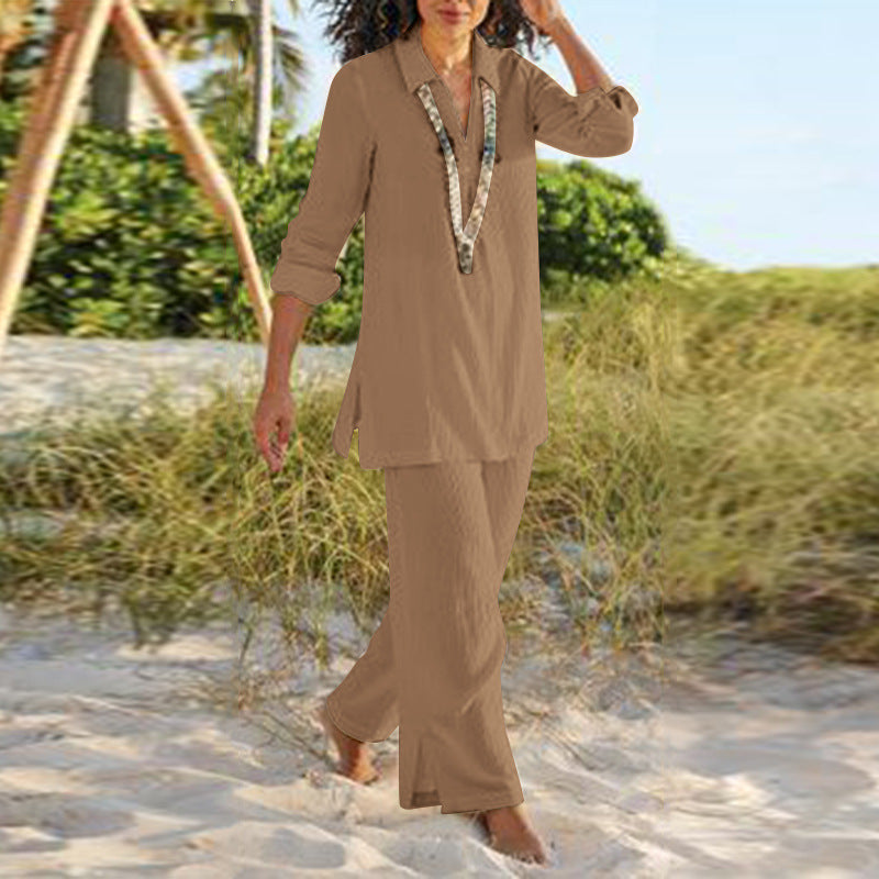 Women's National Style Retro Cotton Linen Casual Suits