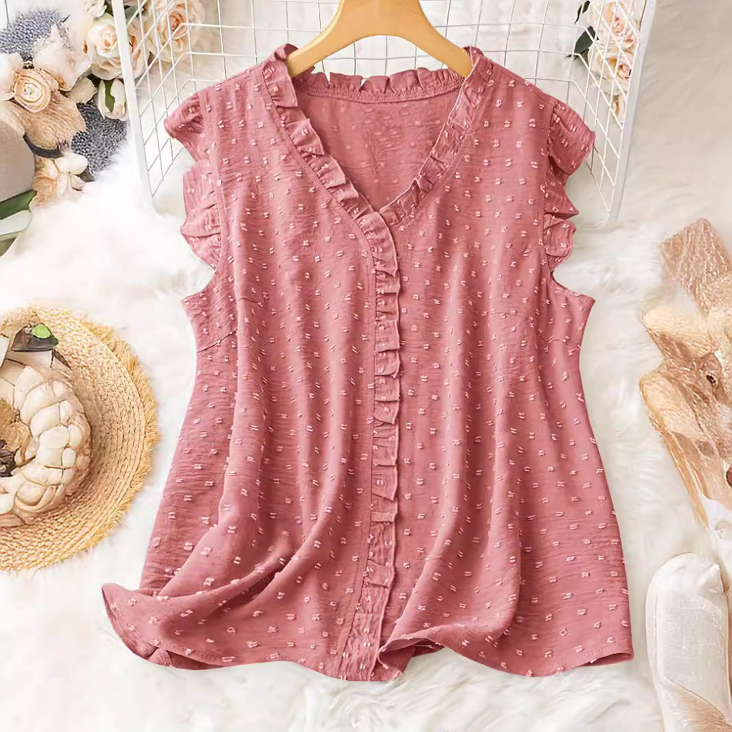 Women's Design Ruffled Loose Casual Sleeve Blouses