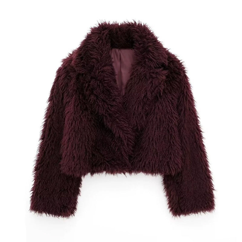Women's Fur Fashion Temperament Warm Long Sleeves Coats