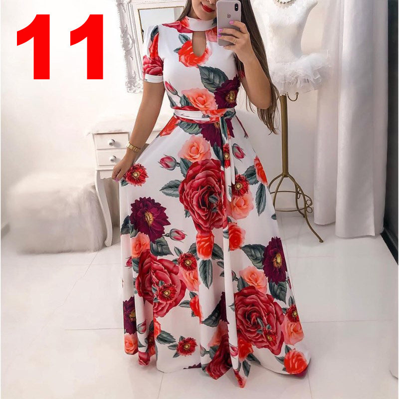 Sexy Fashion Digital Printing Style Large Dress