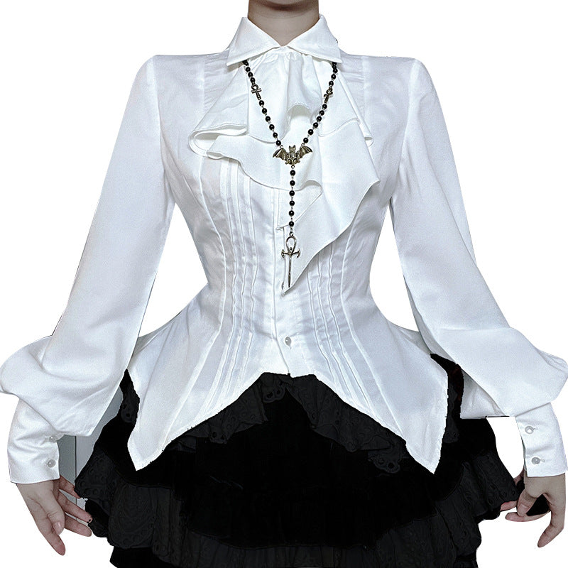 Subculture Gothic Style Lantern Sleeve Shirt Blouses