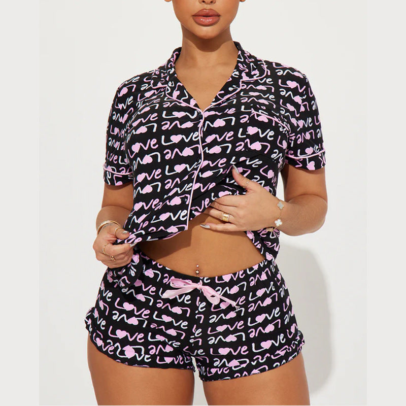 Women's Summer Comfortable Home Short-sleeved Printed Modal Suits