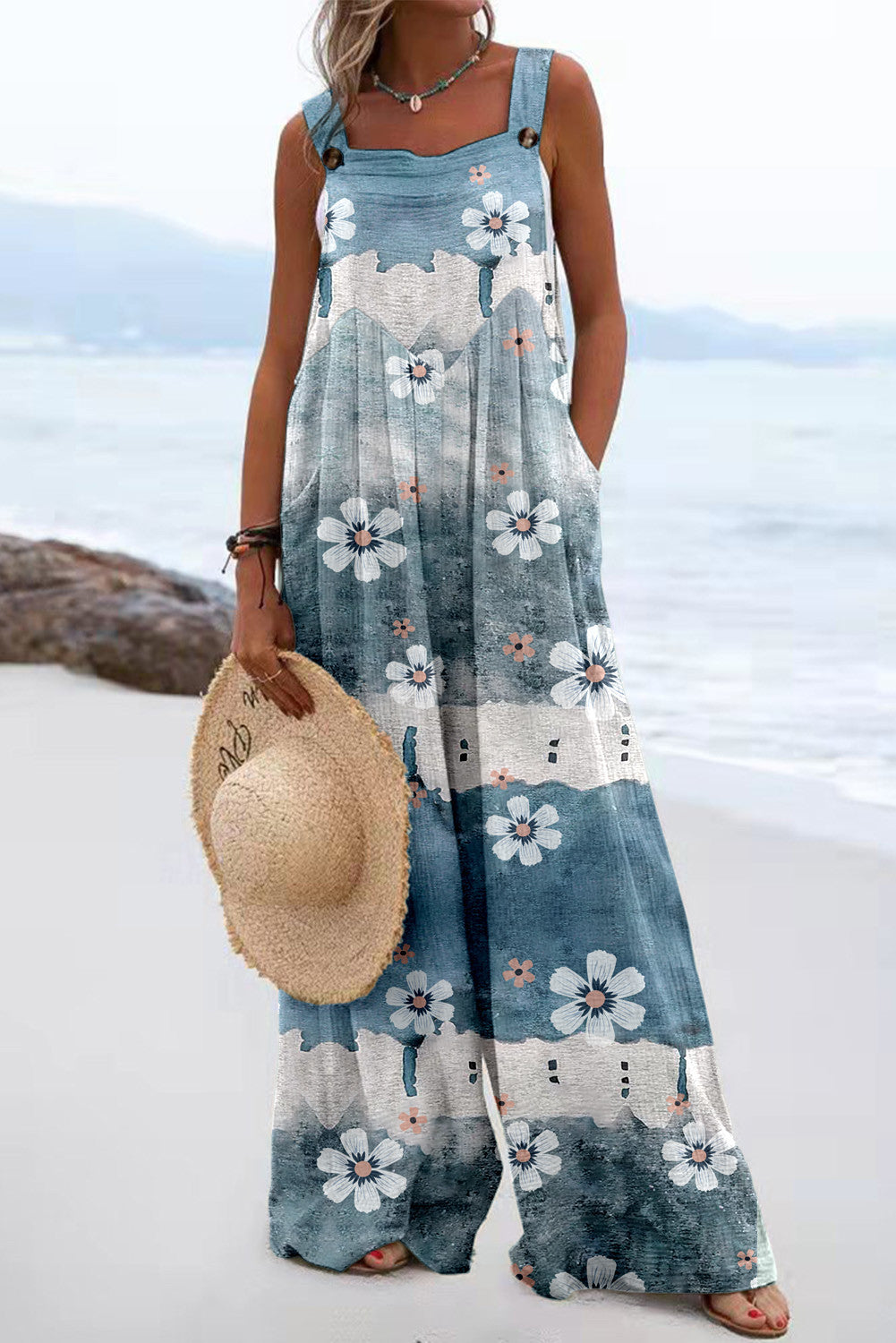 Women's Summer Digital Printing Romper National Fashion Jumpsuits