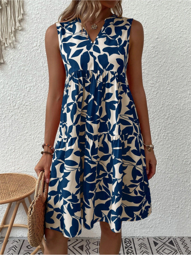 Women's Bohemian Fashion Loose Pleated Print For Dress