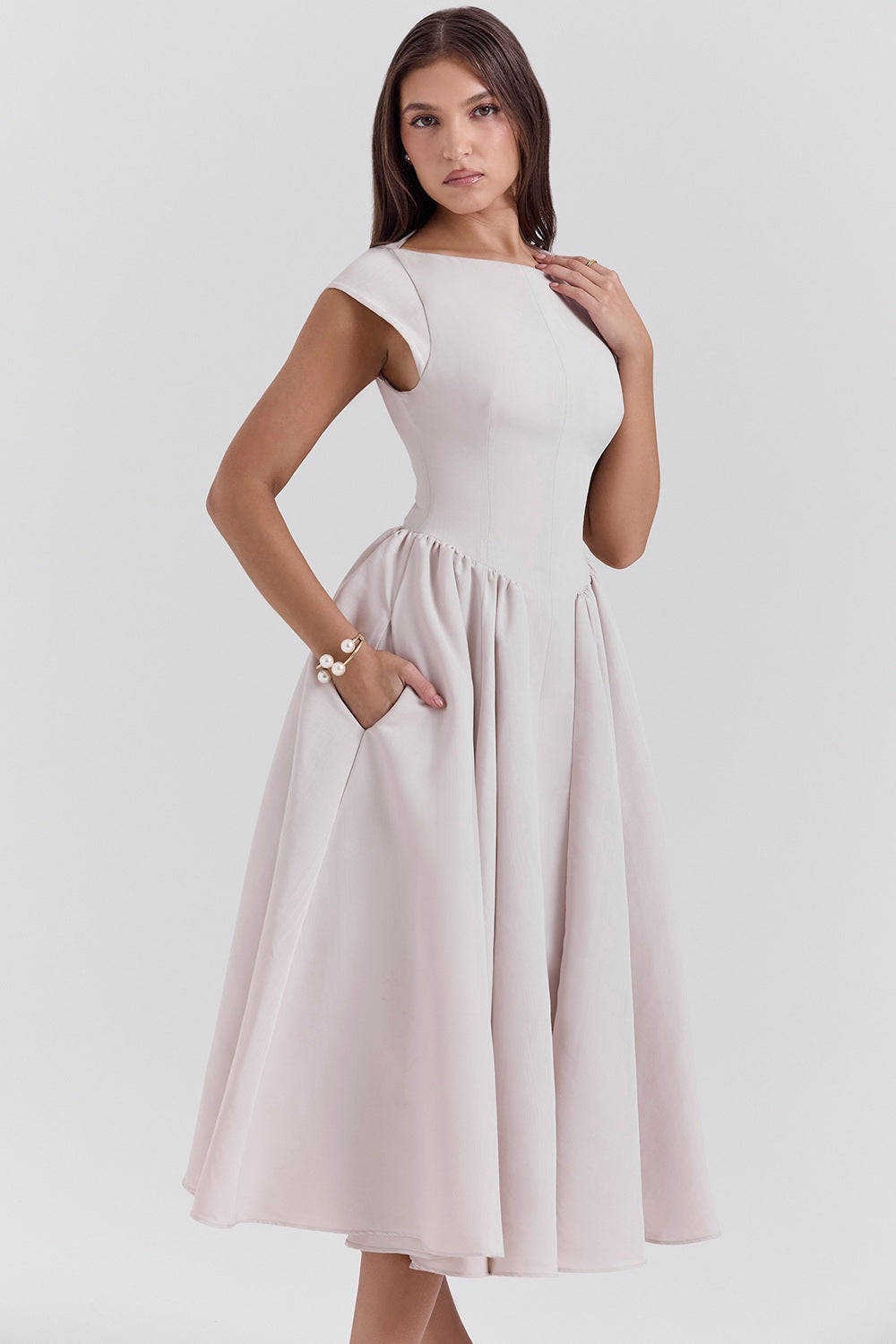 Women's Dress For French Minority Mid-length Solid Dresses