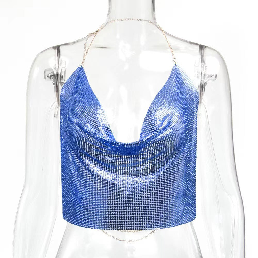 Sequined Sexy Deep V Swimsuit Backless Tops