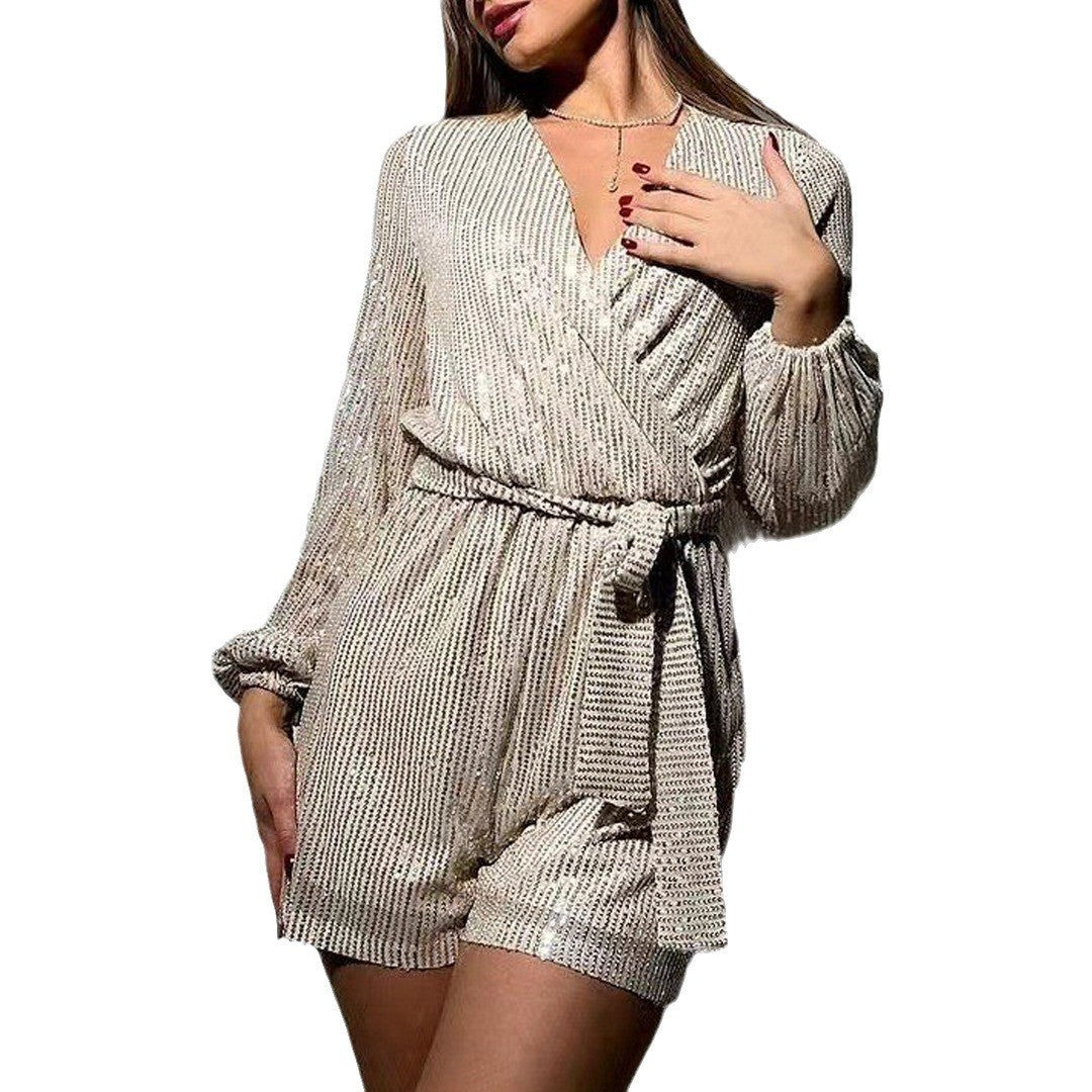 Festival Party Fashionable Sequins Long Sleeve Dresses