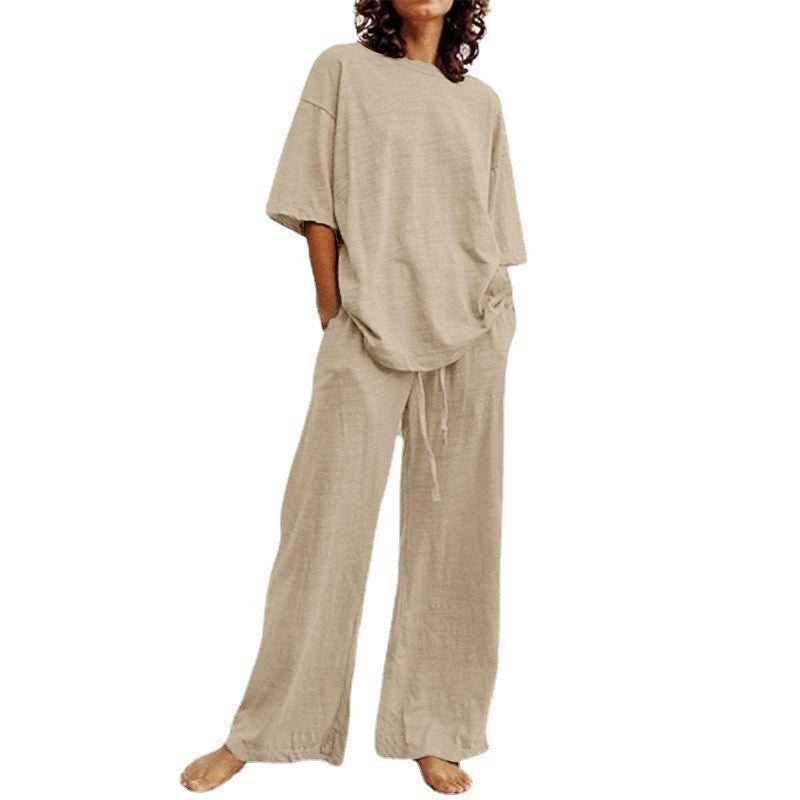 Women's Summer Casual Belt Pocket Half Sleeve Collar Suits