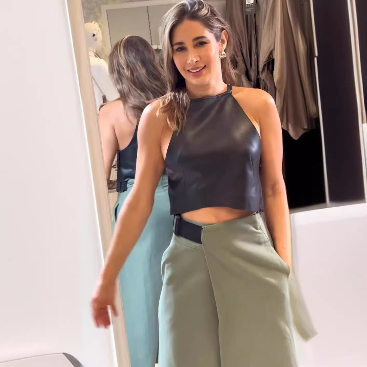 Women's Fashion Sleeveless Halter Irregular Two Skirts