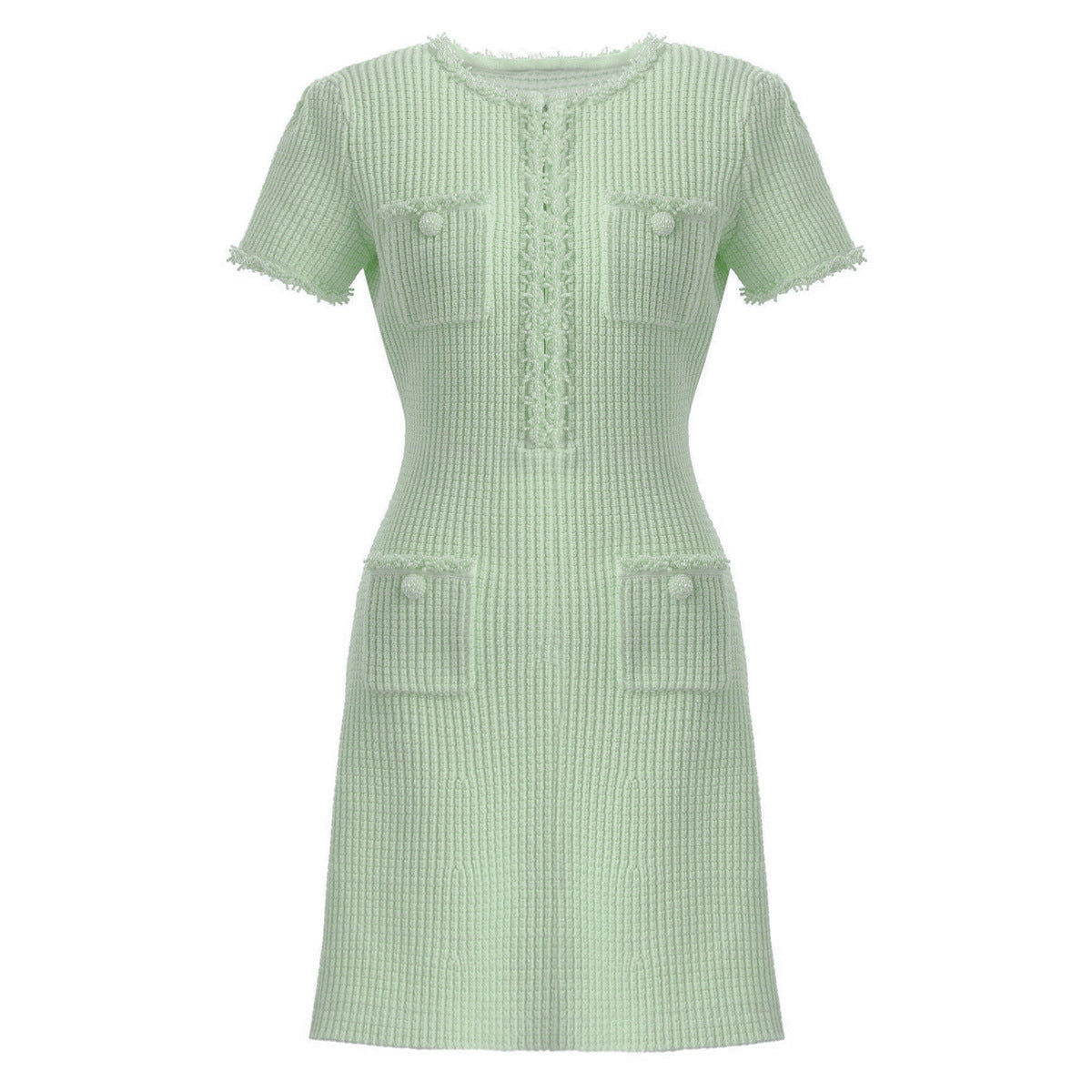 Women's Knitted Beaded Slim Slimming A- Line Dresses