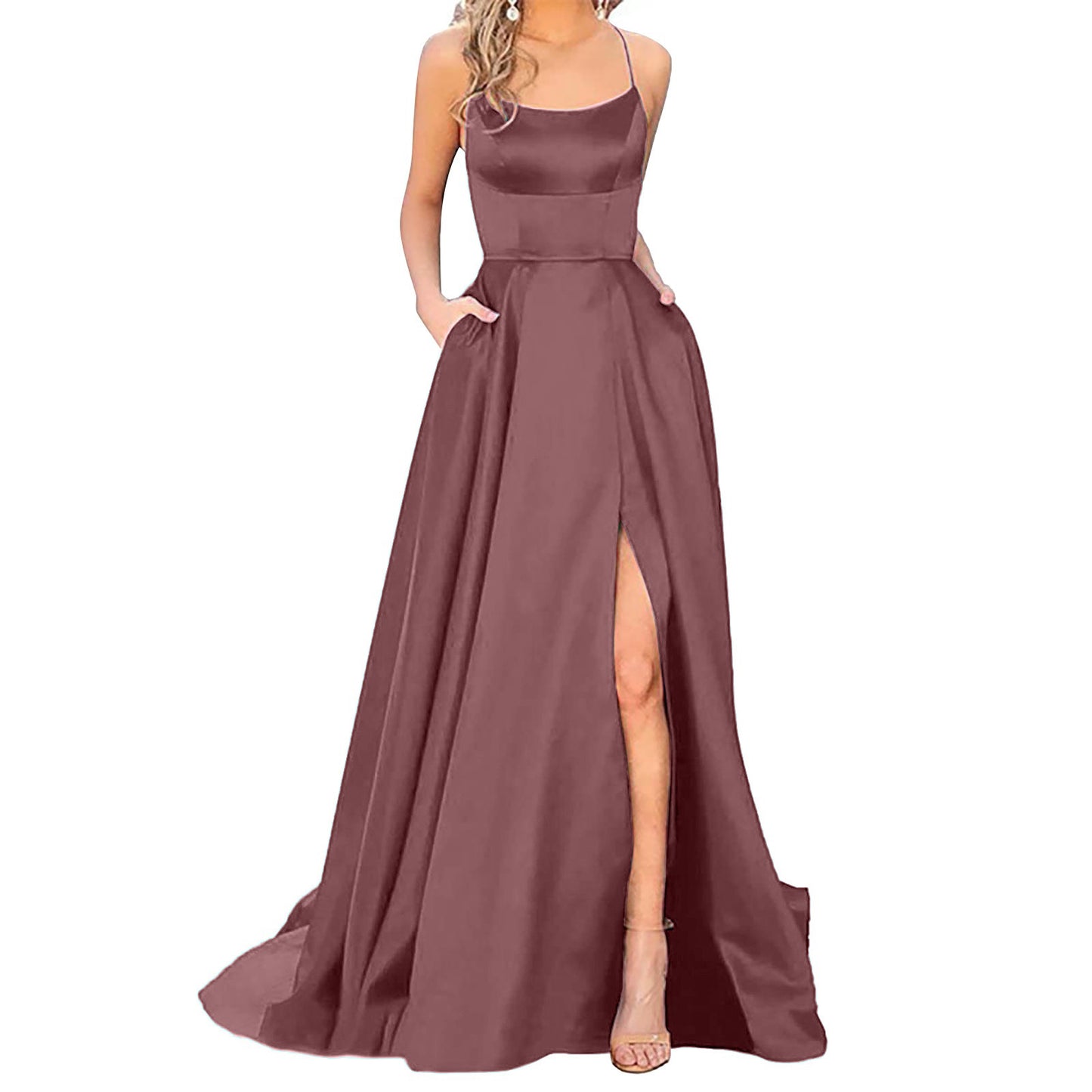 Bridesmaid Dress Long Slimming Shoulder Hollow Girlfriends Evening Dresses