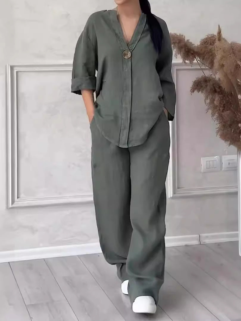 Women's Fashion Wear Comfortable Loose Wide Leg Casual Suits