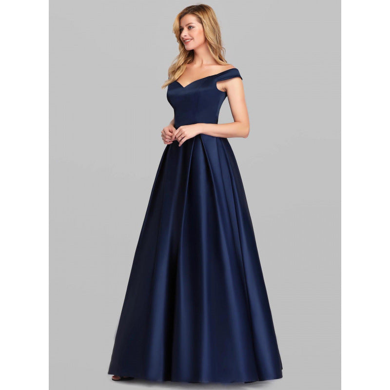 Women's Solid Color Long Retro Dress Dresses