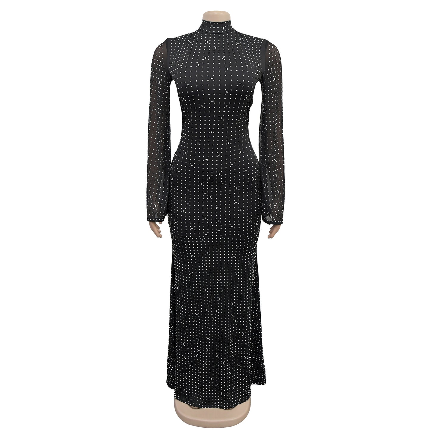 Women's Full Body Rhinestone Elegant Long Double Dresses