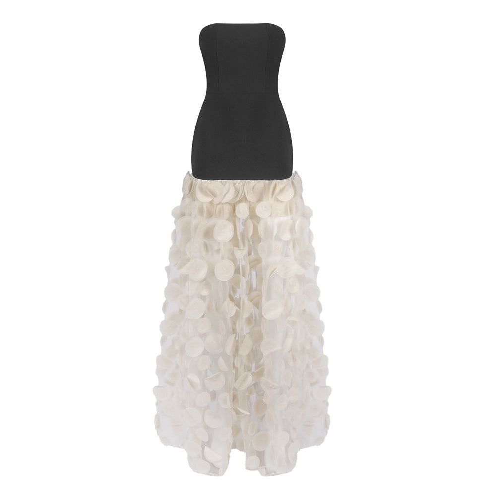 Tube Dress Three-dimensional Flower Pettiskirt Dinner Dresses