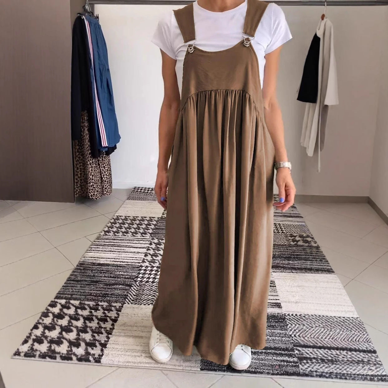 Women's Summer Suspender Dress Cotton Linen Dresses