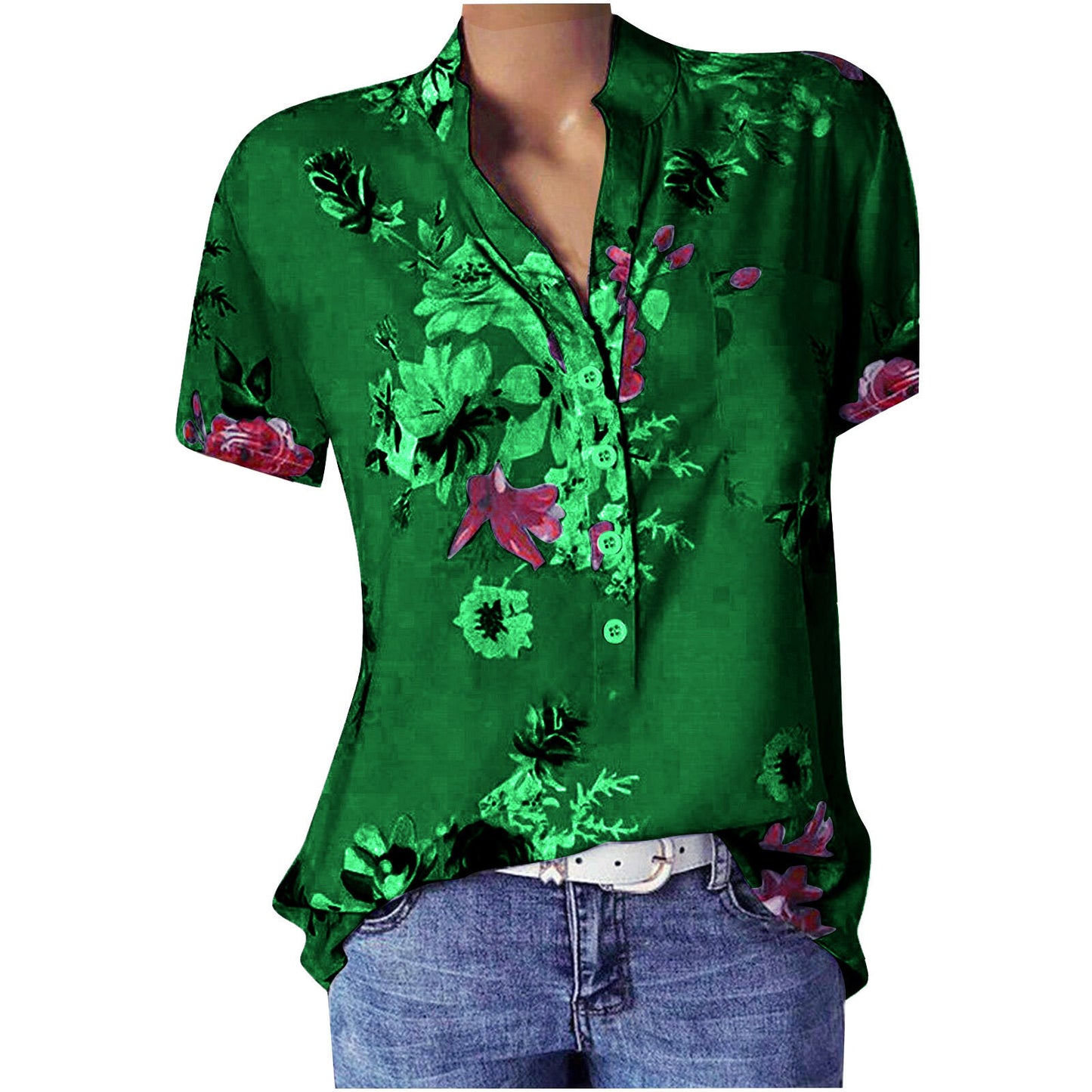Fashion Printed Sleeve Shirt Colors Yards Blouses