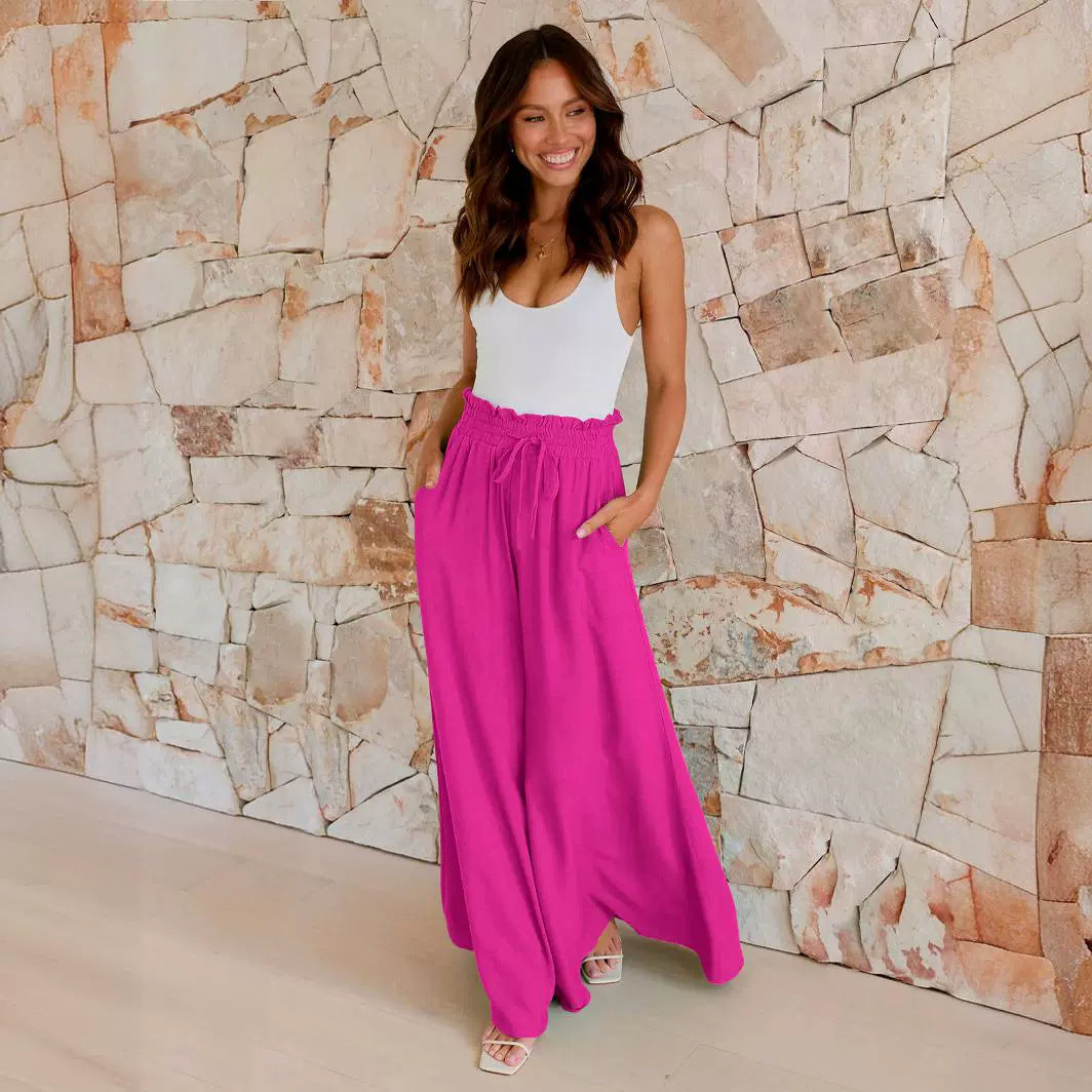 Women's Temperament Commute Style Loose Draping Effect Pants