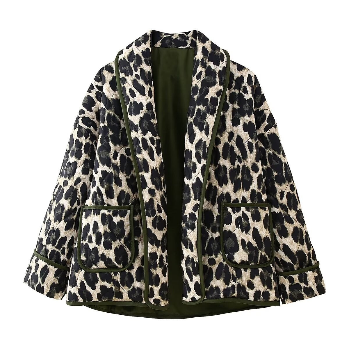 Women's American Printed Fashionable Loose Lamb Fur Coats
