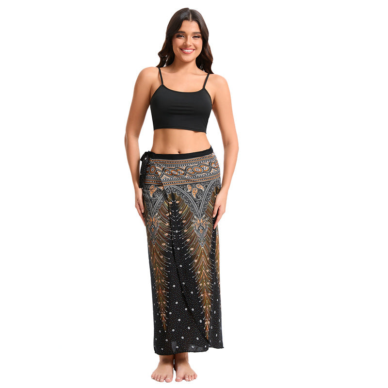 Sarong Vacation Style Flower Beach Towel Skirts