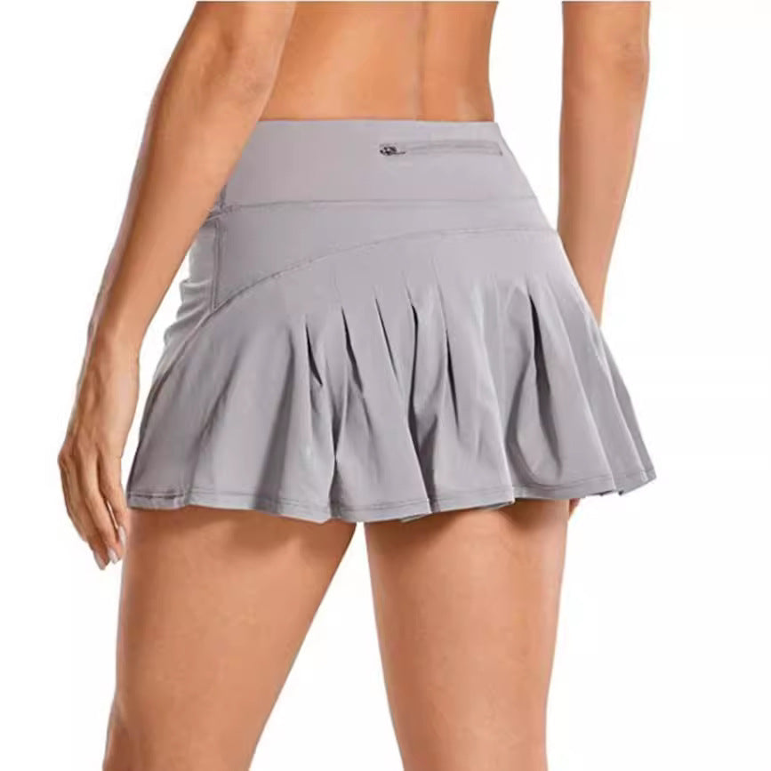 Women's Yoga High Waist Double Rounds Pocket Skirts