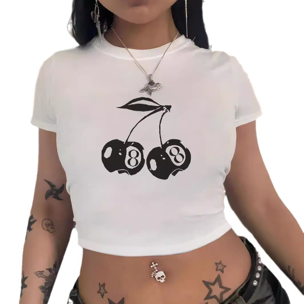 Women's Summer Sweet Spicy Printed T-shirt Personality Blouses