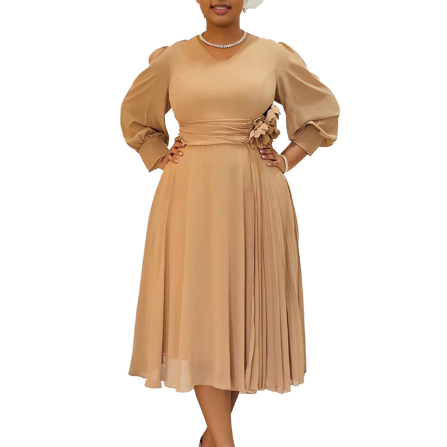 Spring Fashionable Elegant Solid Color A- Dresses