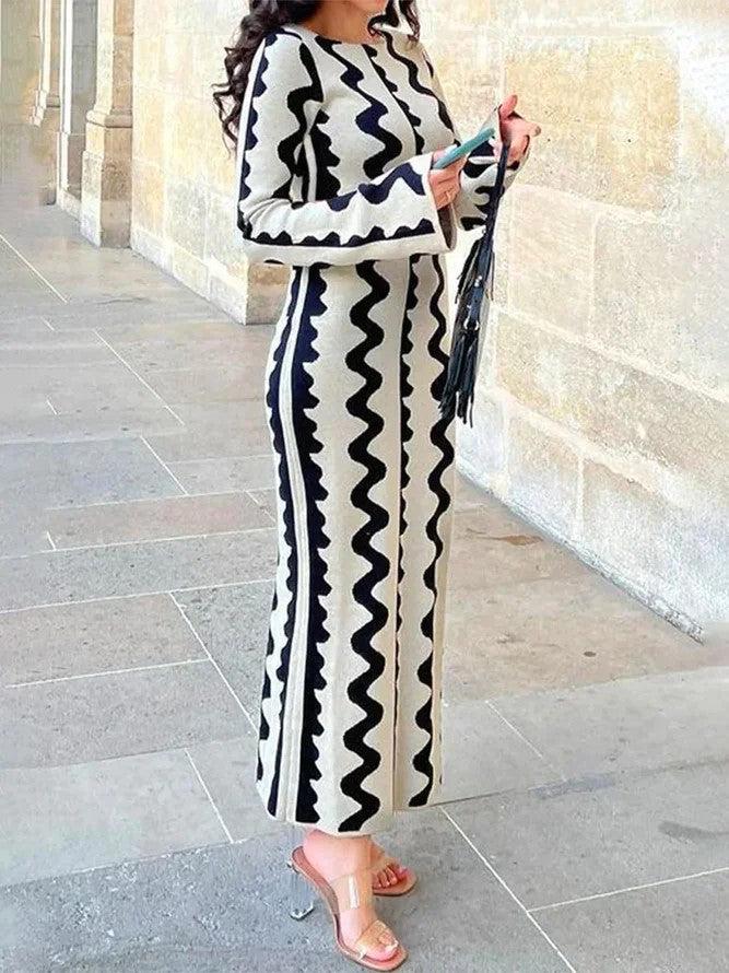 Popular Slim Fit Fashion Printed Dress Dresses