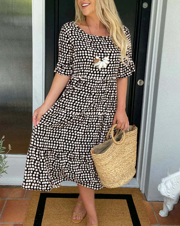 Women's Fashion Wear Summer Round Neck Printed Dresses