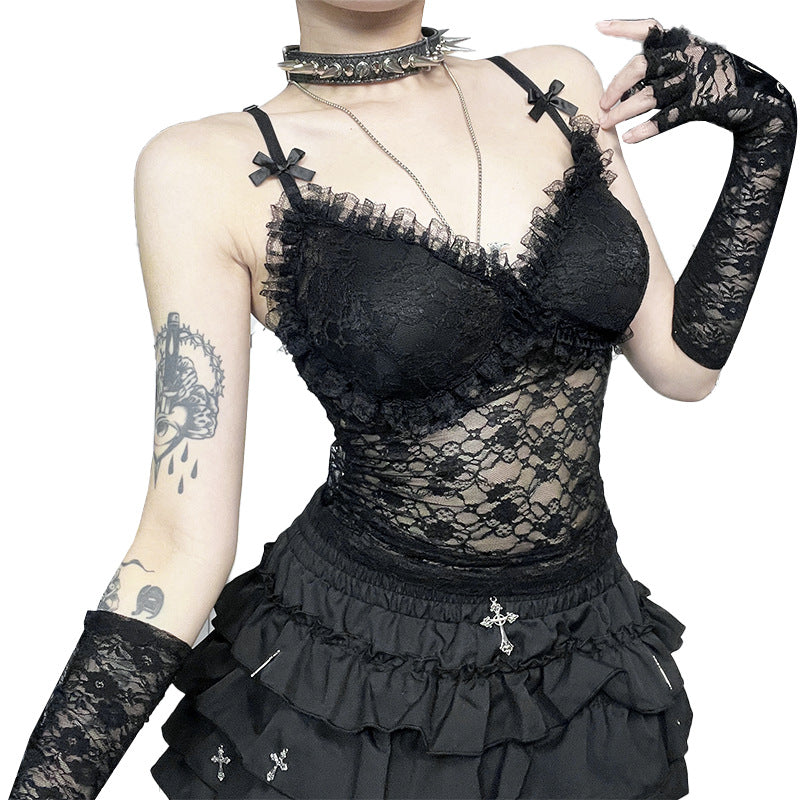 Triangle Cup Sling Spring Dark Easy Tops