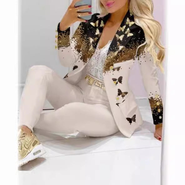 Women's Slouchy Example Casual Fashion Set Suits