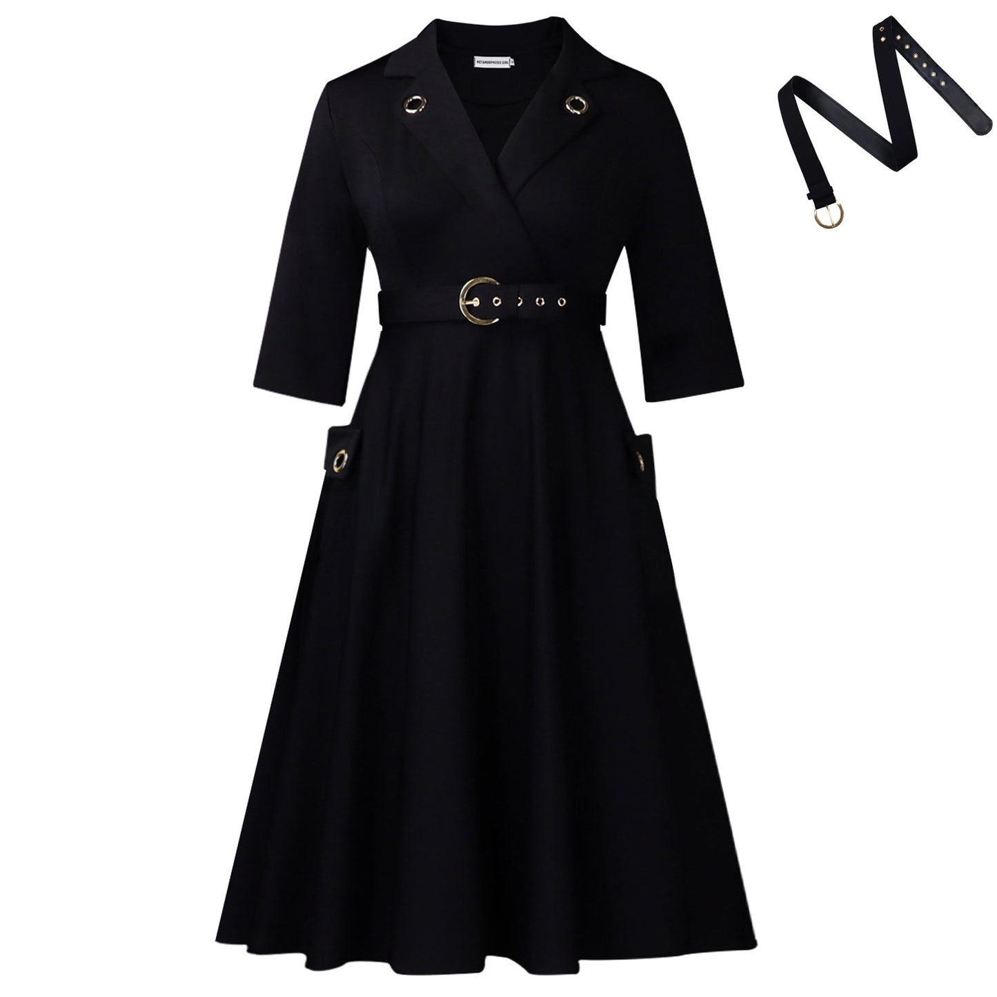 Women's Collar High Waist Elegant African Dress