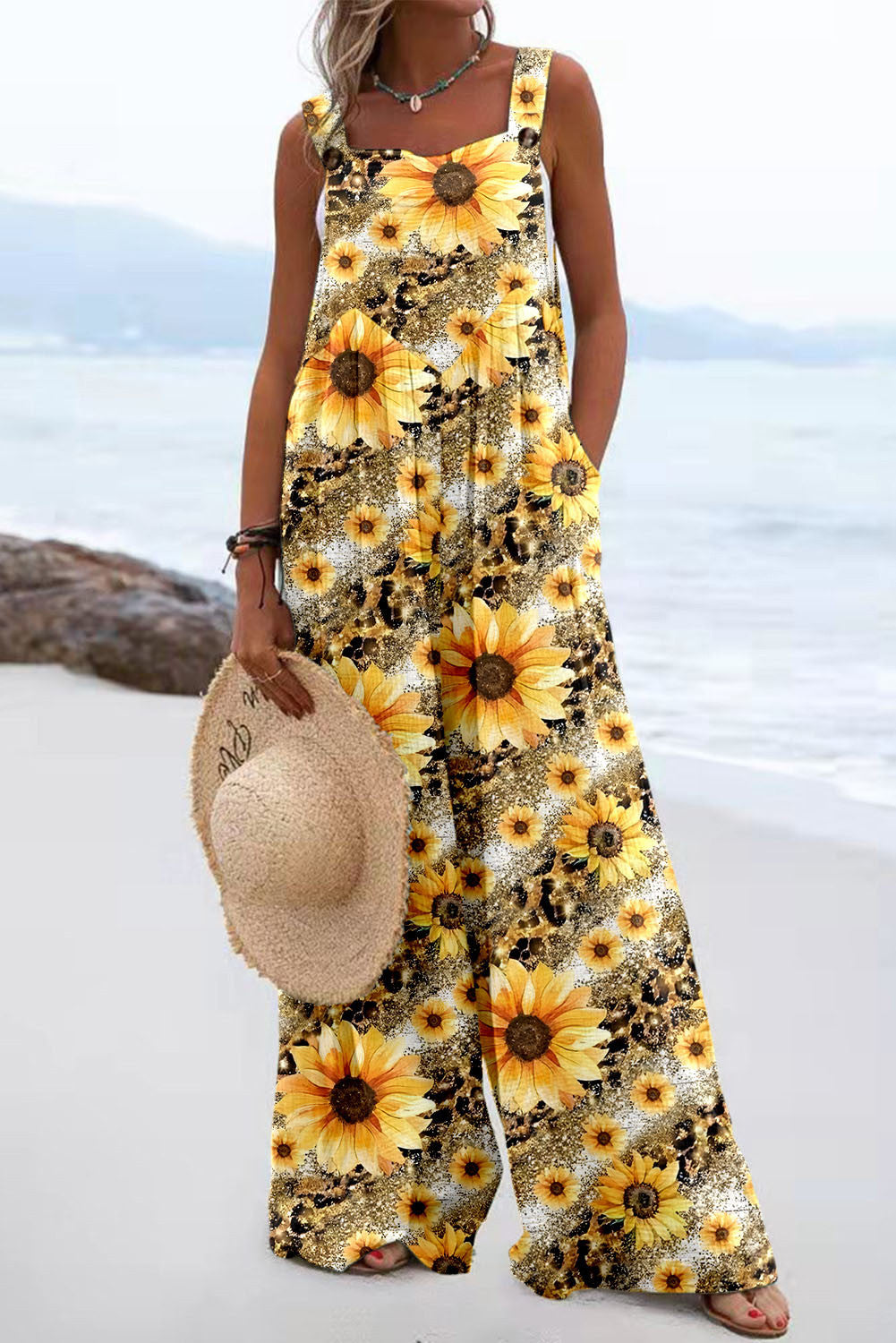 Women's Summer Digital Printing Romper National Fashion Jumpsuits