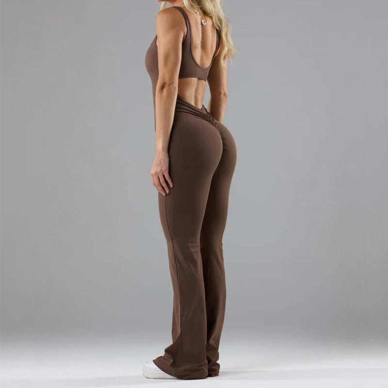 Fashion Tight Yoga Bodysuit Casual Hollow Seamless Jumpsuits