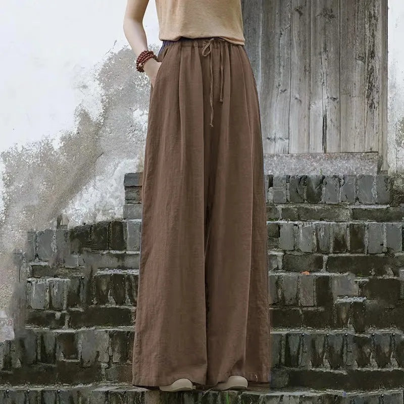 Women's High-grade Cotton Linen Loose Artistic Retro Pants