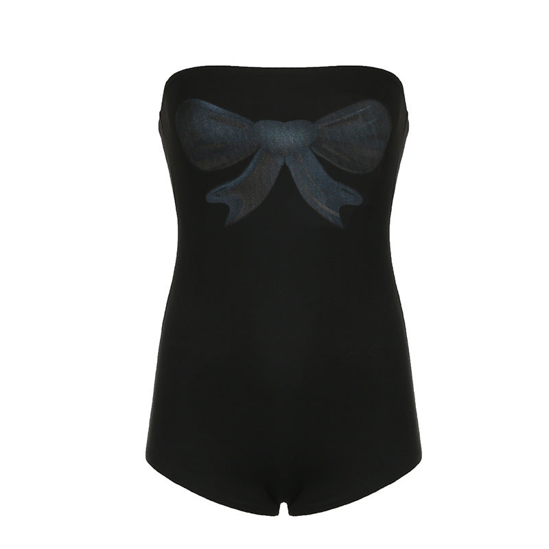 Hot Style Bow Print Tube High Suits